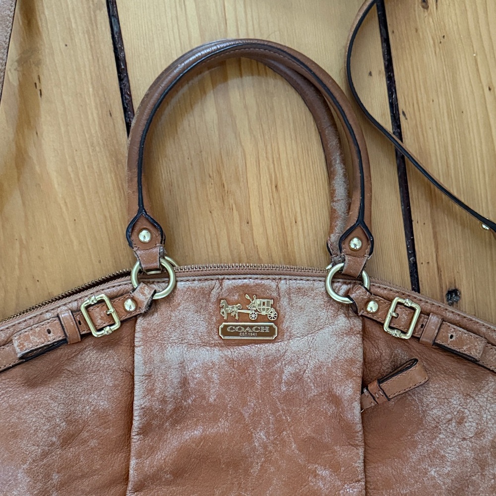 Coach Tan Leather Shoulder Bag